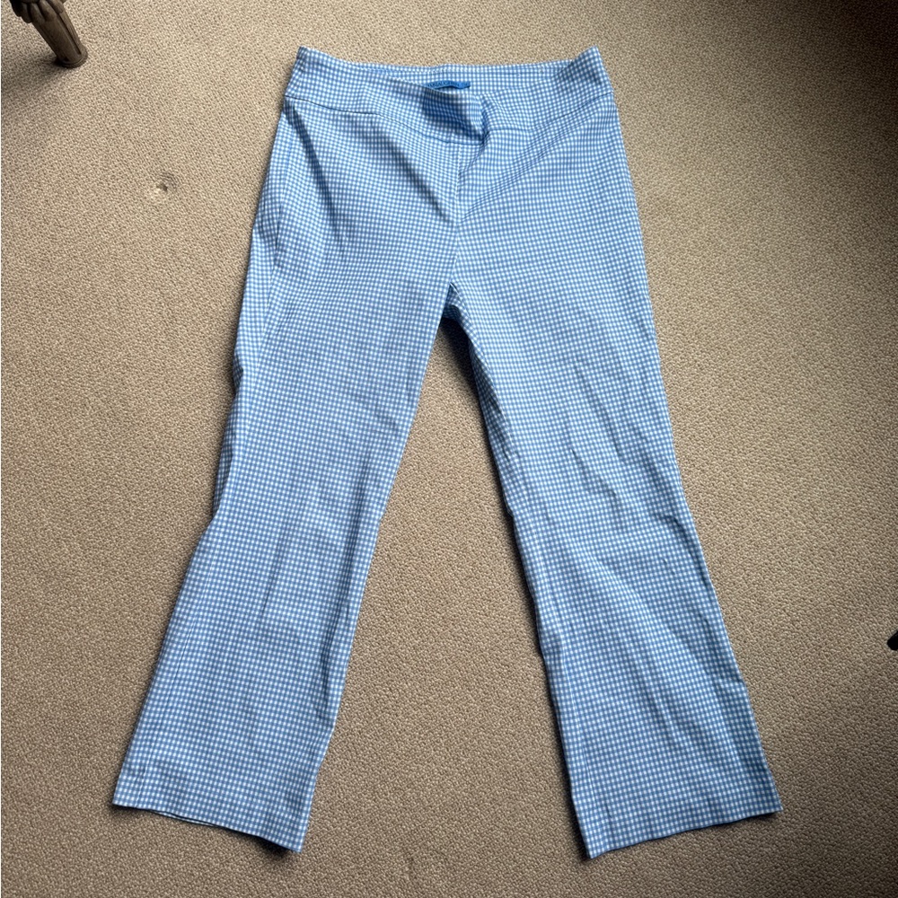 J. McLaughlin Light Blue Gingham Pants